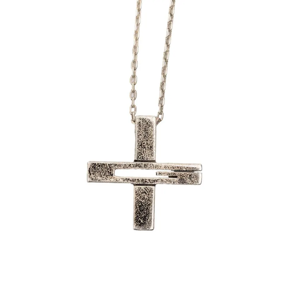 Gucci Sterling SIlver G Cut Out Cross Pendant Neckalce Silver Silver Very good - Inside View