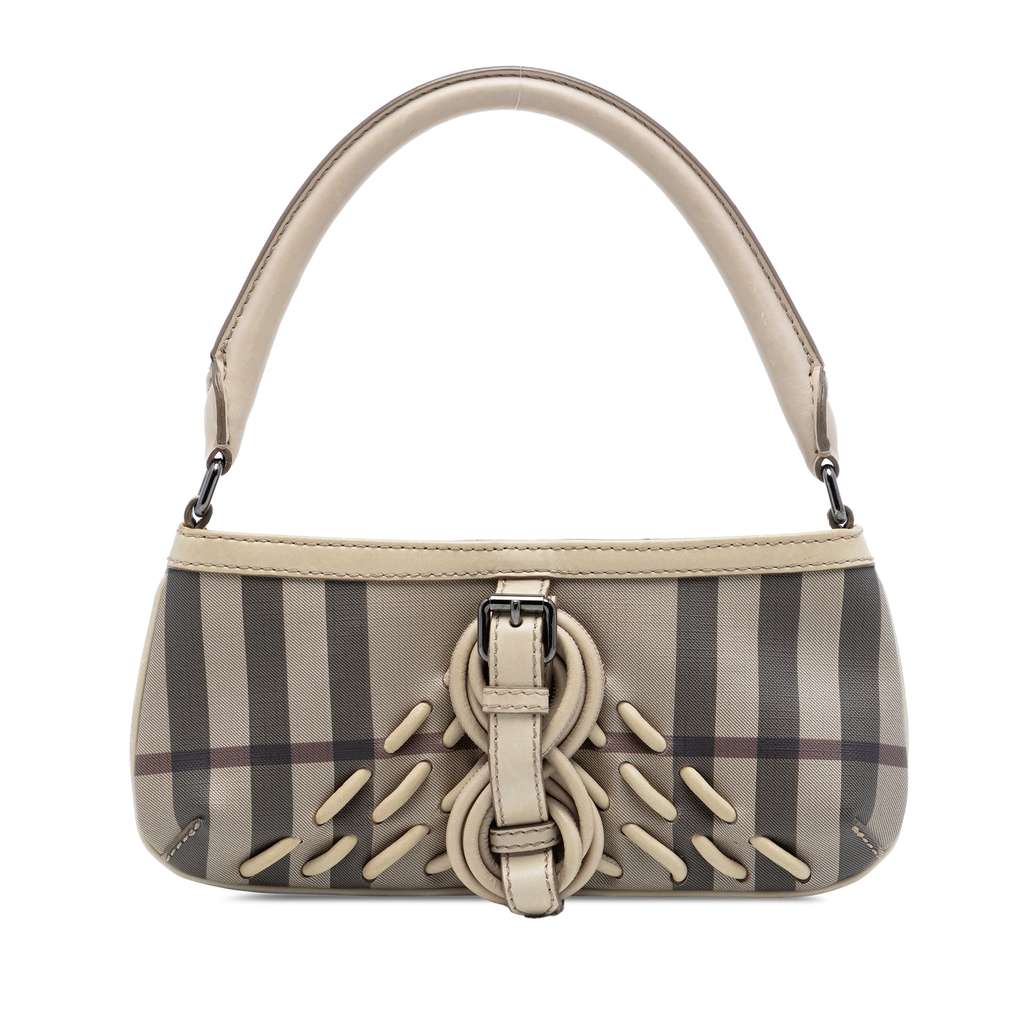 Burberry Smoke Check Coated Canvas Shoulder Bag