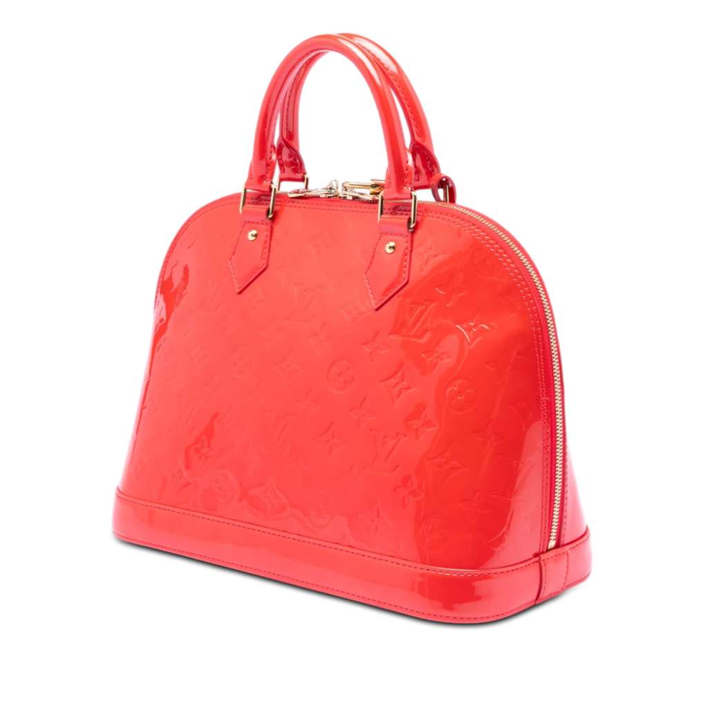 Louis Vuitton Monogram Vernis Alma PM Orange Leather Good condition - Back View