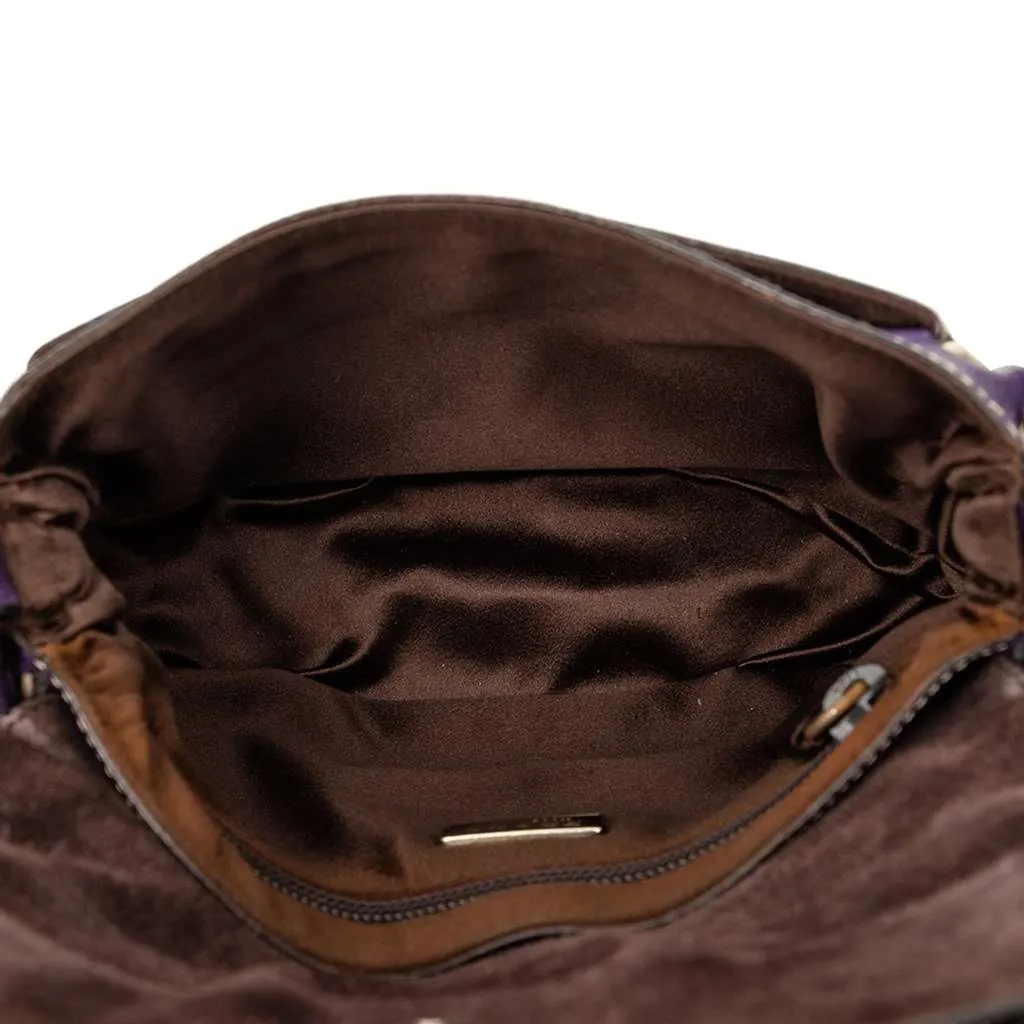 Prada Cinghiale Flap Shoulder Bag Purple Leather Very good - Model View