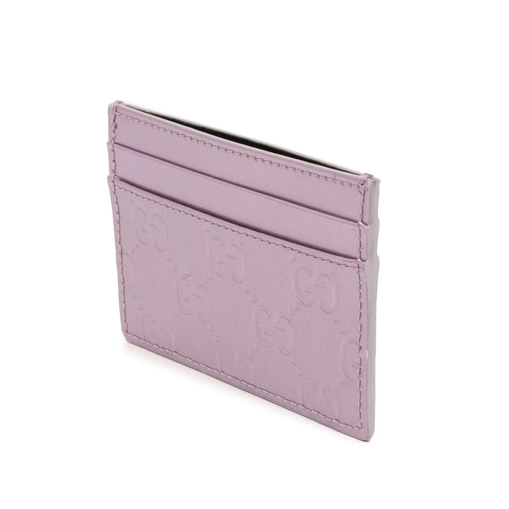 Gucci Guccissima Card Holder Purple Leather Very good condition - Back View