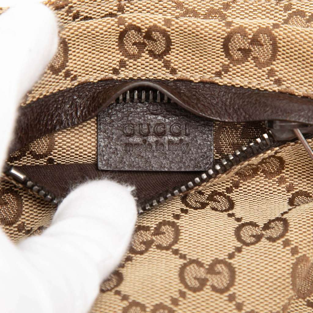 Gucci GG Canvas Web Double Pocket Belt Bag Beige Good condition - Box View