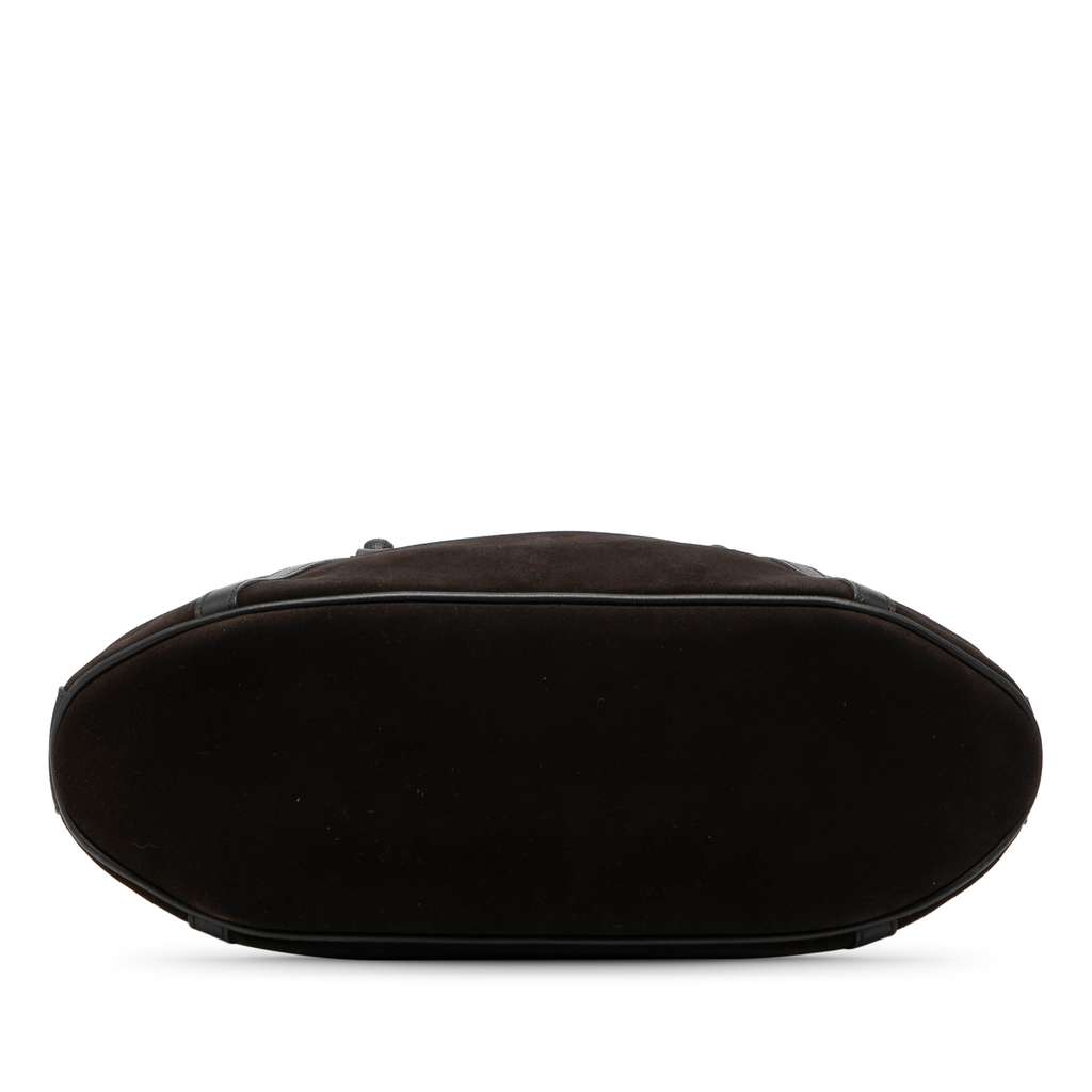 Gucci Suede Bamboo Handbag Brown Leather Good condition - Inside View