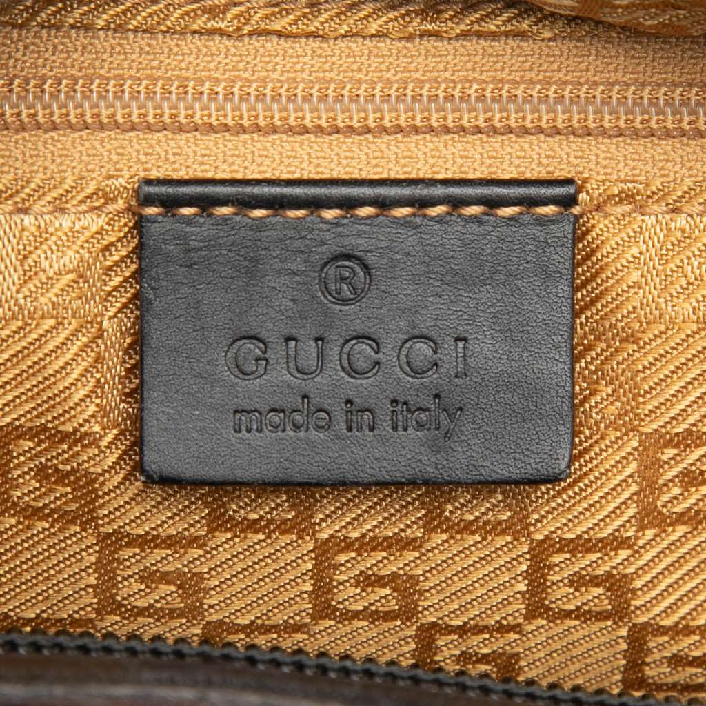 Gucci Suede Bamboo Handbag Brown Leather Good condition - Box View