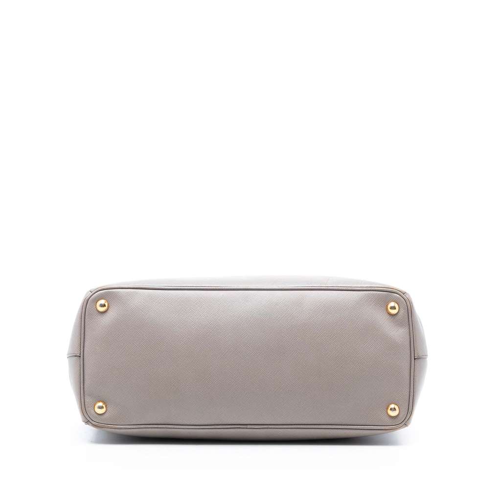 Prada Large Saffiano Lux Galleria Double Zip Tote Grey Leather Good condition - Inside View