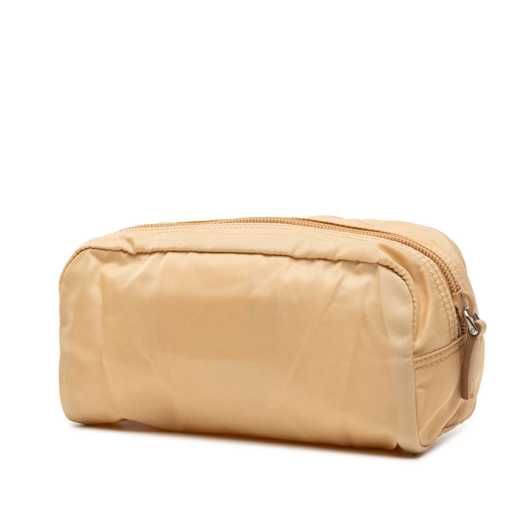 Prada Tessuto Cosmetic Pouch Beige Good condition - Back View