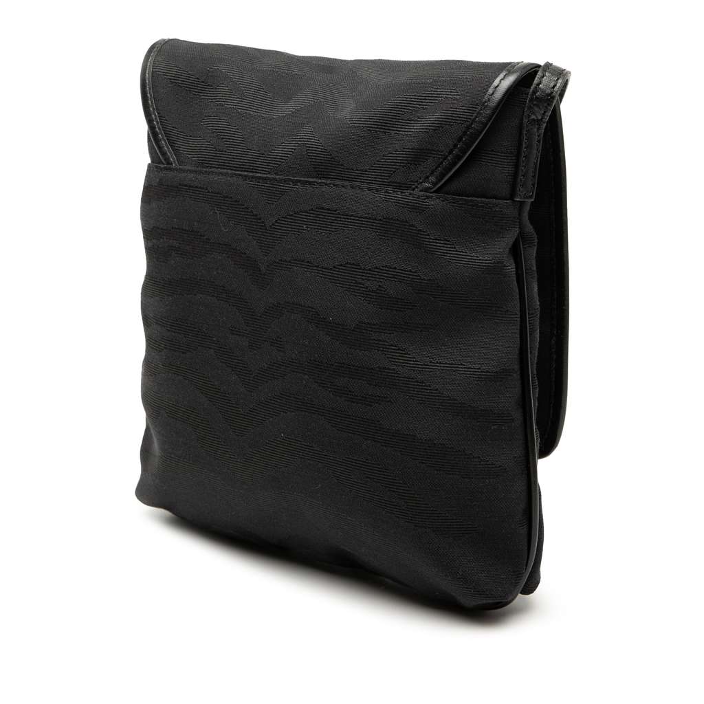 Fendi Zebra Printed Canvas Crossbody Black Canvas Good condition - Back View