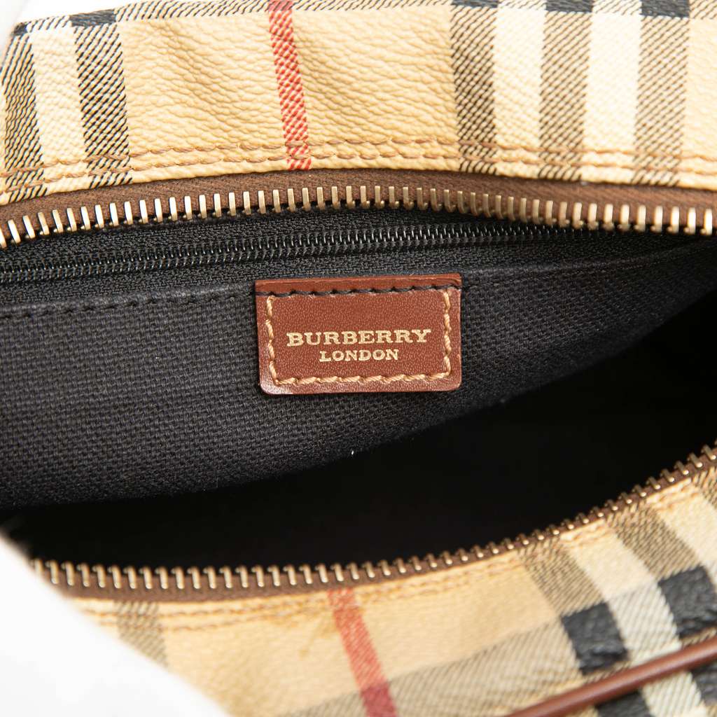 Burberry Haymarket Check Coated Canvas Crossbody Beige Fair condition - Box View