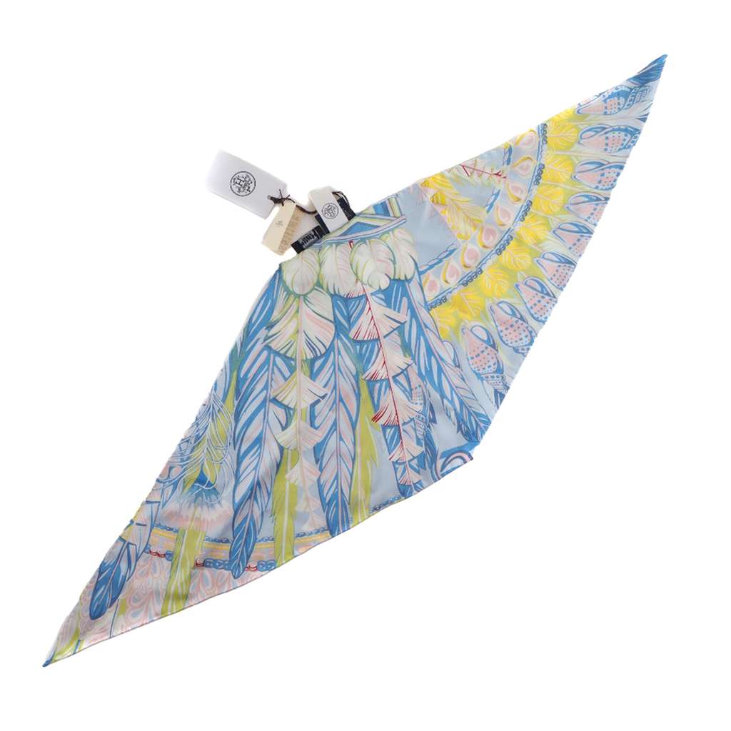 Hermès Danse Pacifique Nano Losange Silk Scarf Blue Silk Very good condition - Back View