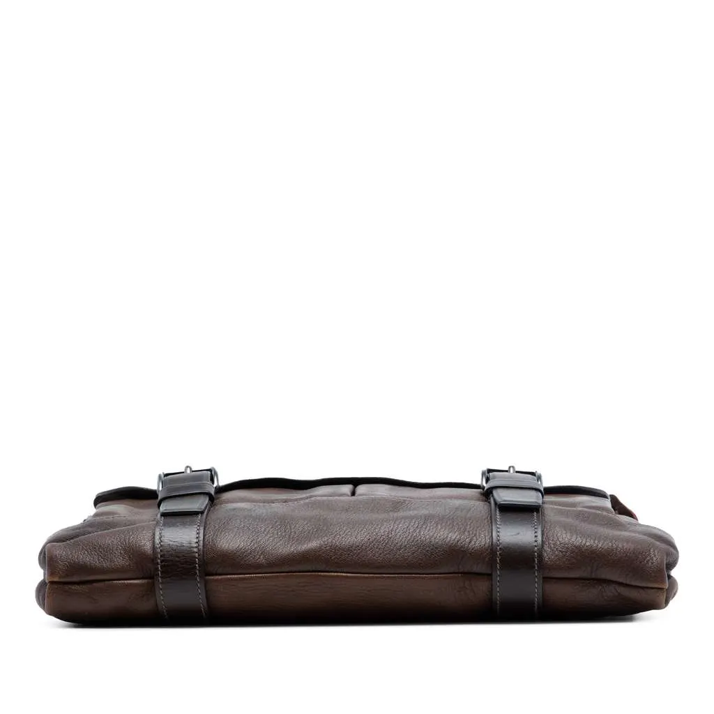 Prada Leather Buckle Messenger Bag Brown Leather Very good - Inside View