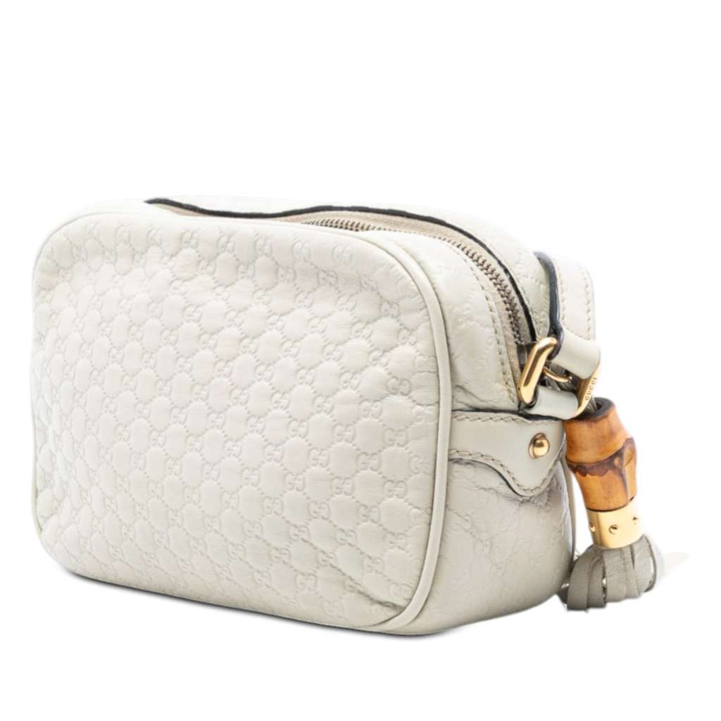 Gucci Microguccissima Sunshine Disco Camera Bag White Leather Good condition - Back View