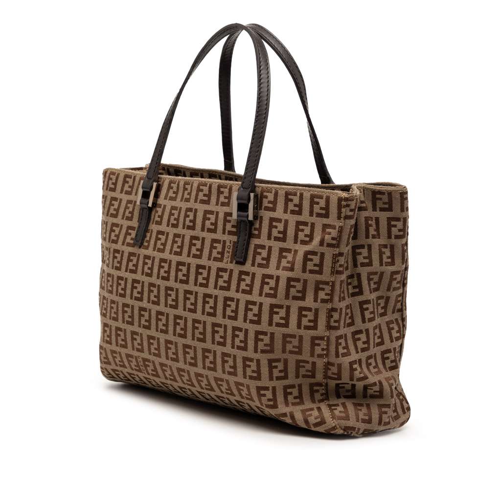 Fendi Zucchino Canvas Tote Brown Canvas Good condition - Back View