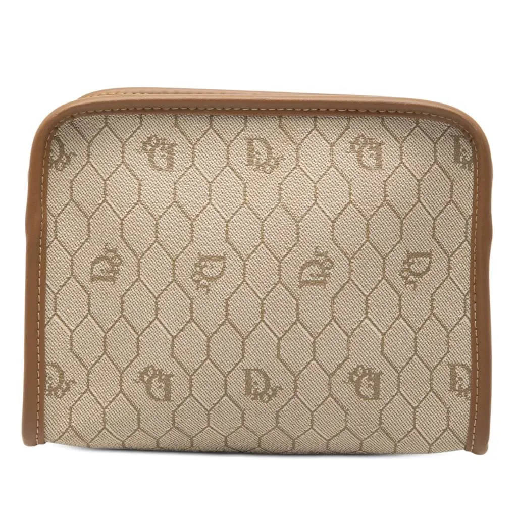 Dior Honeycomb Coated Canvas Pouch Beige Very good - Front View