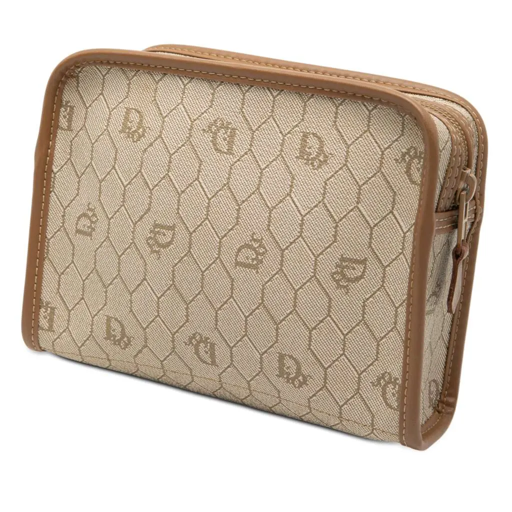 Dior Honeycomb Coated Canvas Pouch Beige Very good - Back View