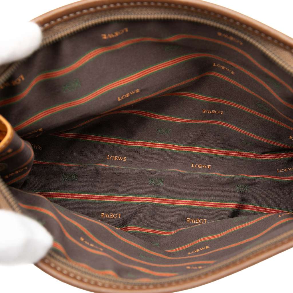 Loewe Leather Anagram Clutch Brown Leather Good condition - Model View