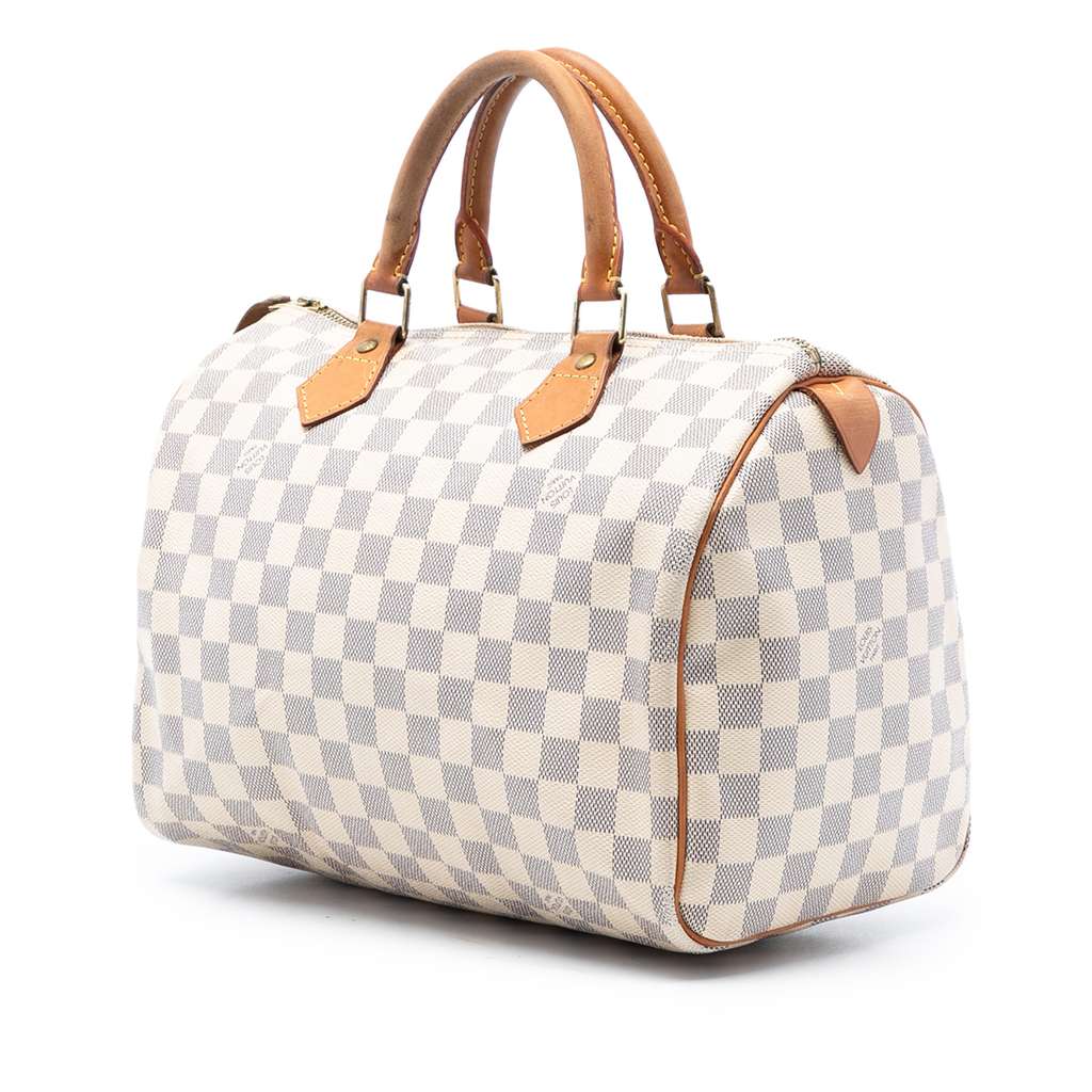 Louis Vuitton Damier Azur Speedy 30 White Good condition - Back View