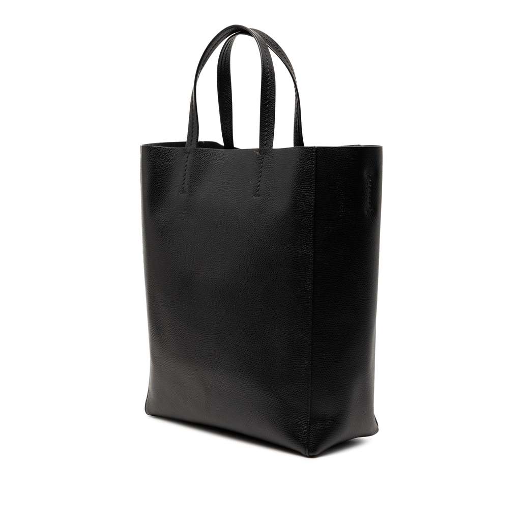 Celine Small Grained Calfskin Vertical Cabas Satchel Black Leather Good condition - Back View