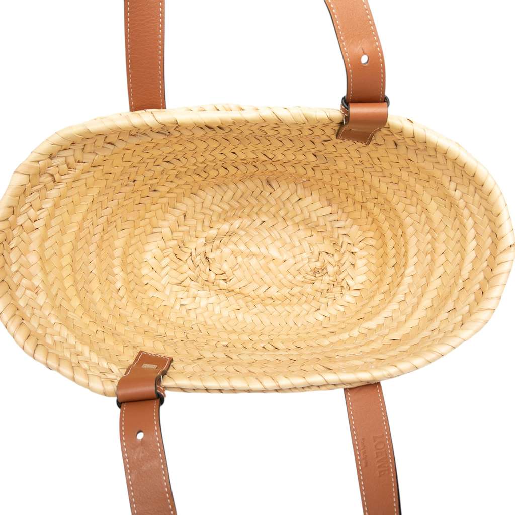 Loewe Small Raffia Anagram Basket Tote Beige Good condition - Model View