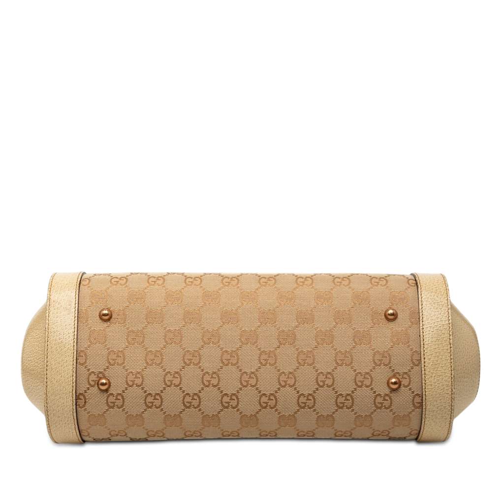 Gucci GG Canvas Bamboo Bullet Shoulder Bag Beige Good condition - Inside View