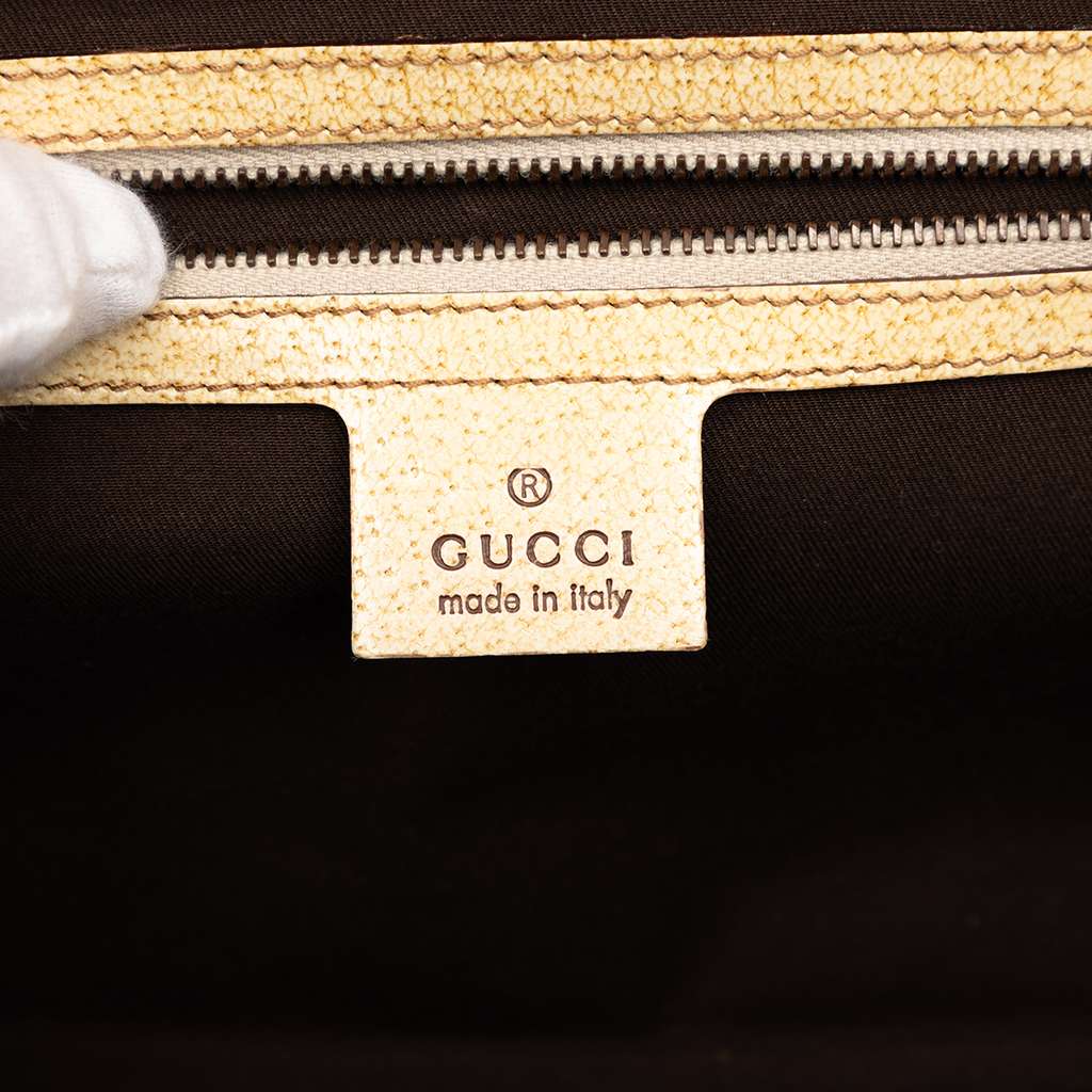 Gucci GG Canvas Bamboo Bullet Shoulder Bag Beige Good condition - Box View