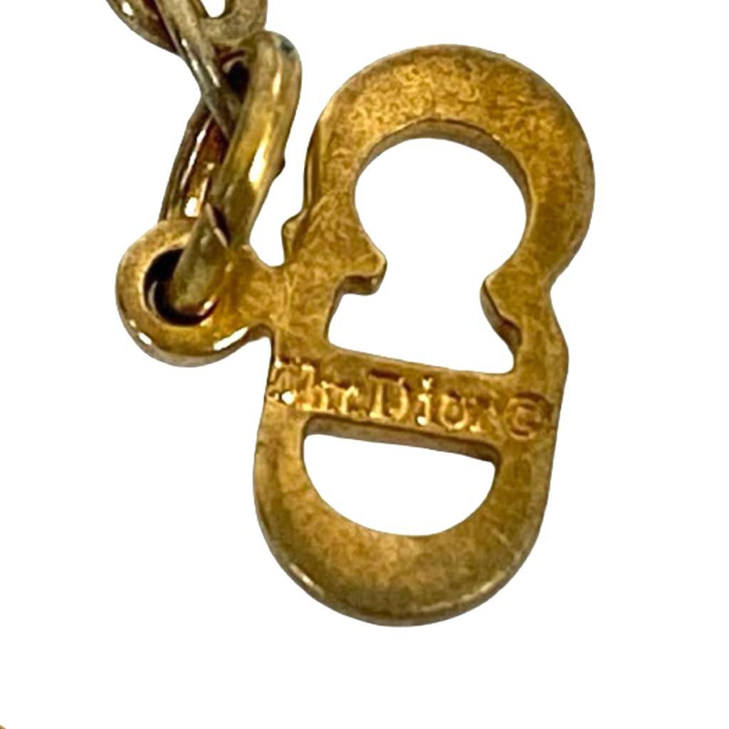 Dior Gold Plated CD Logo Pendant Necklace Gold Metal Good condition - Box View