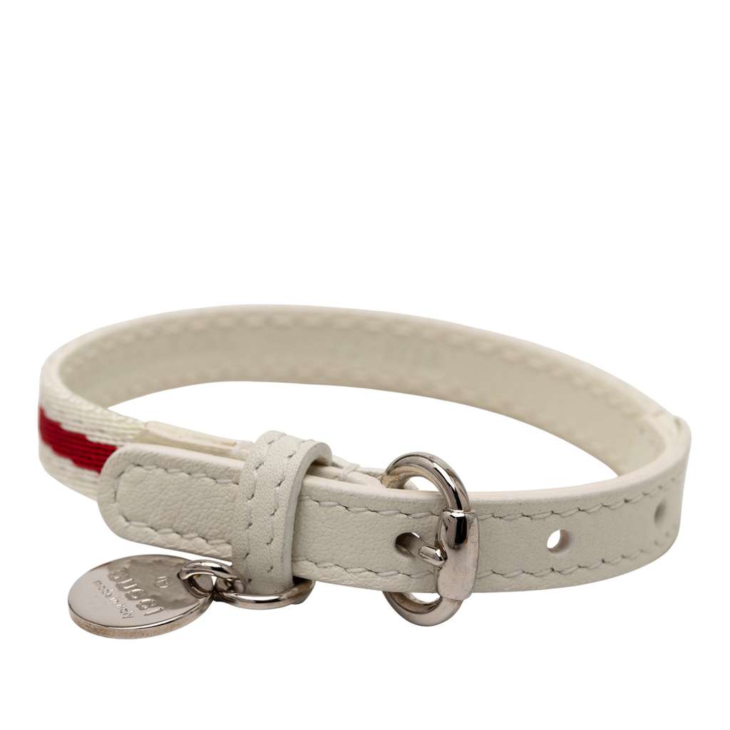 Gucci Gucci Loves You Leather Bracelet White Leather Good condition - Model View