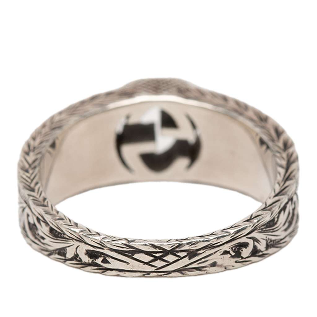 Gucci Sterling Silver Interlocking G Arabesque Ring Silver Silver Good condition - Inside View