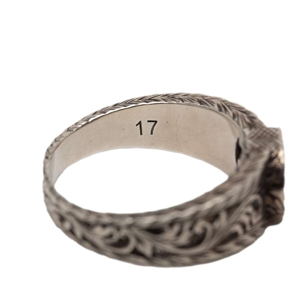 Gucci Sterling Silver Interlocking G Arabesque Ring Silver Silver Good condition - Model View