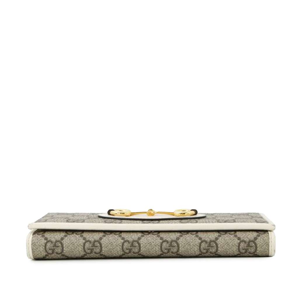 Gucci GG Supreme Horsebit 1955 Wallet On Chain Beige Canvas Good condition - Inside View