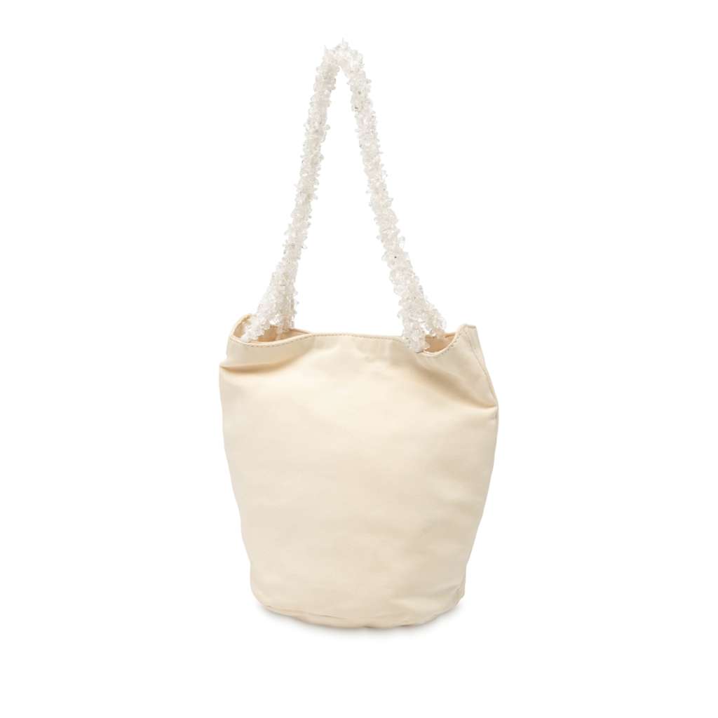 Bottega Veneta Canvas Crystal Handle Bag Brown Canvas Good condition - Back View