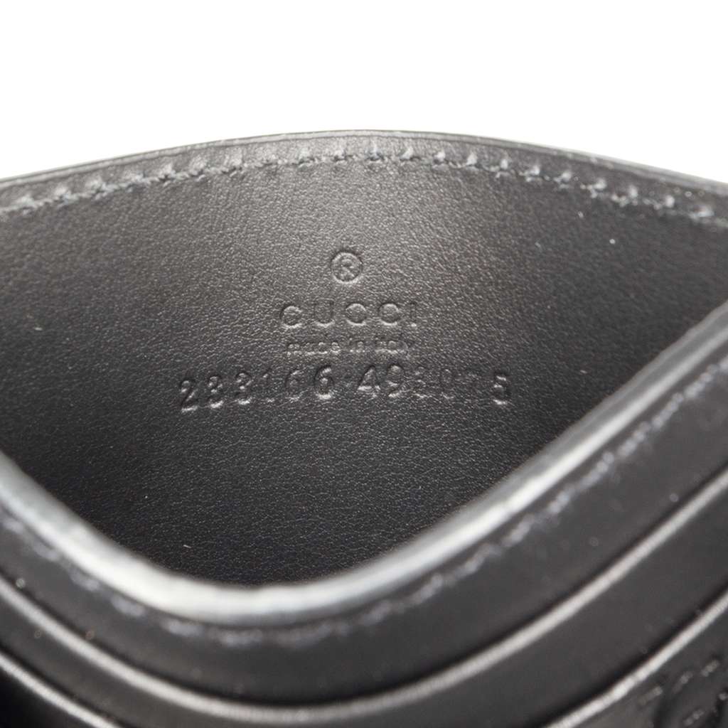 Gucci Guccissima Card Holder Black Leather Very good condition - Box View