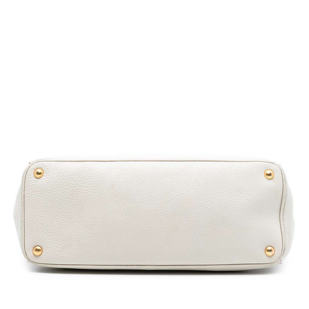 Prada Vitello Daino Open Convertible Tote White Leather Good condition - Inside View