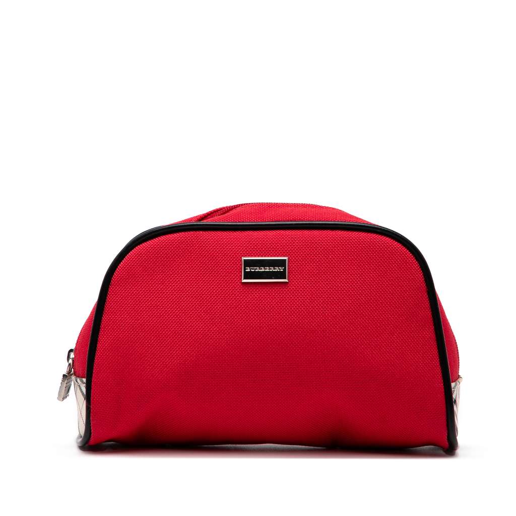 Burberry Nova Check Trimmed Canvas Pouch