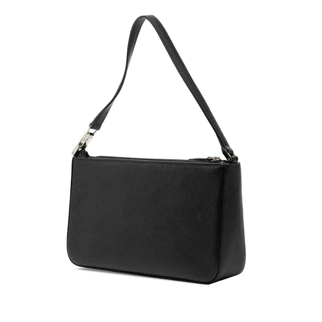 Burberry Leather Shoulder Bag Black Leather Very good - Back View
