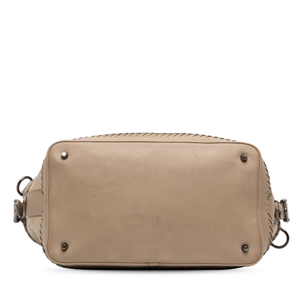 Burberry Leather Whipstitch Tassel Ellers Satchel Beige Leather Good condition - Inside View