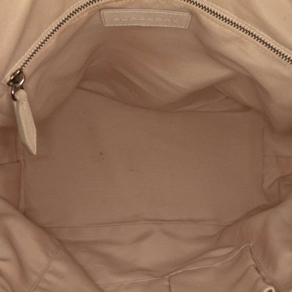 Burberry Leather Whipstitch Tassel Ellers Satchel Beige Leather Good condition - Model View