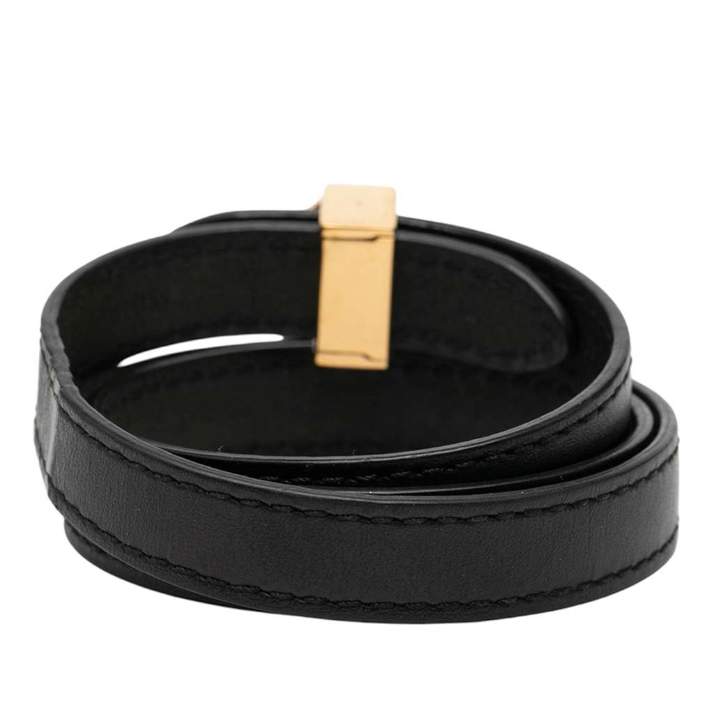 Louis Vuitton Leather Box It Wrap Bracelet Black Leather Good condition - Inside View