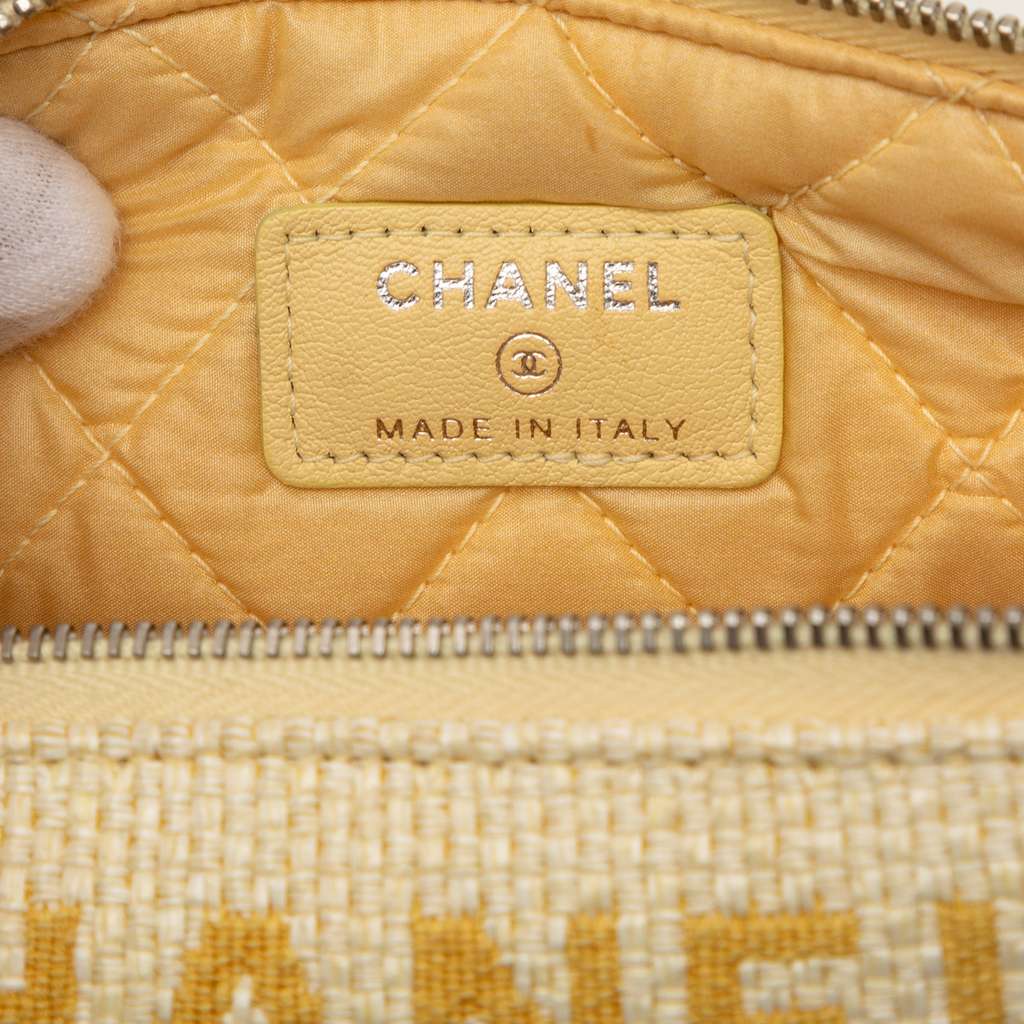 Chanel Raffia Deauville Pouch Yellow Good condition - Box View