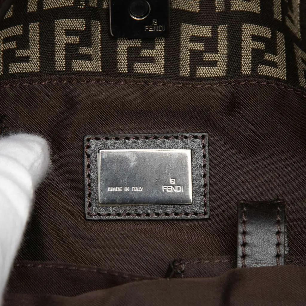 Fendi Zucchino Canvas Tote Brown Canvas Good - Box View