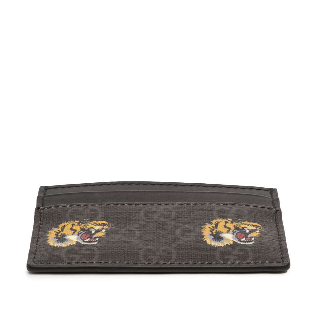 Gucci GG Supreme Tiger Card Holder Black Canvas Good condition - Inside View