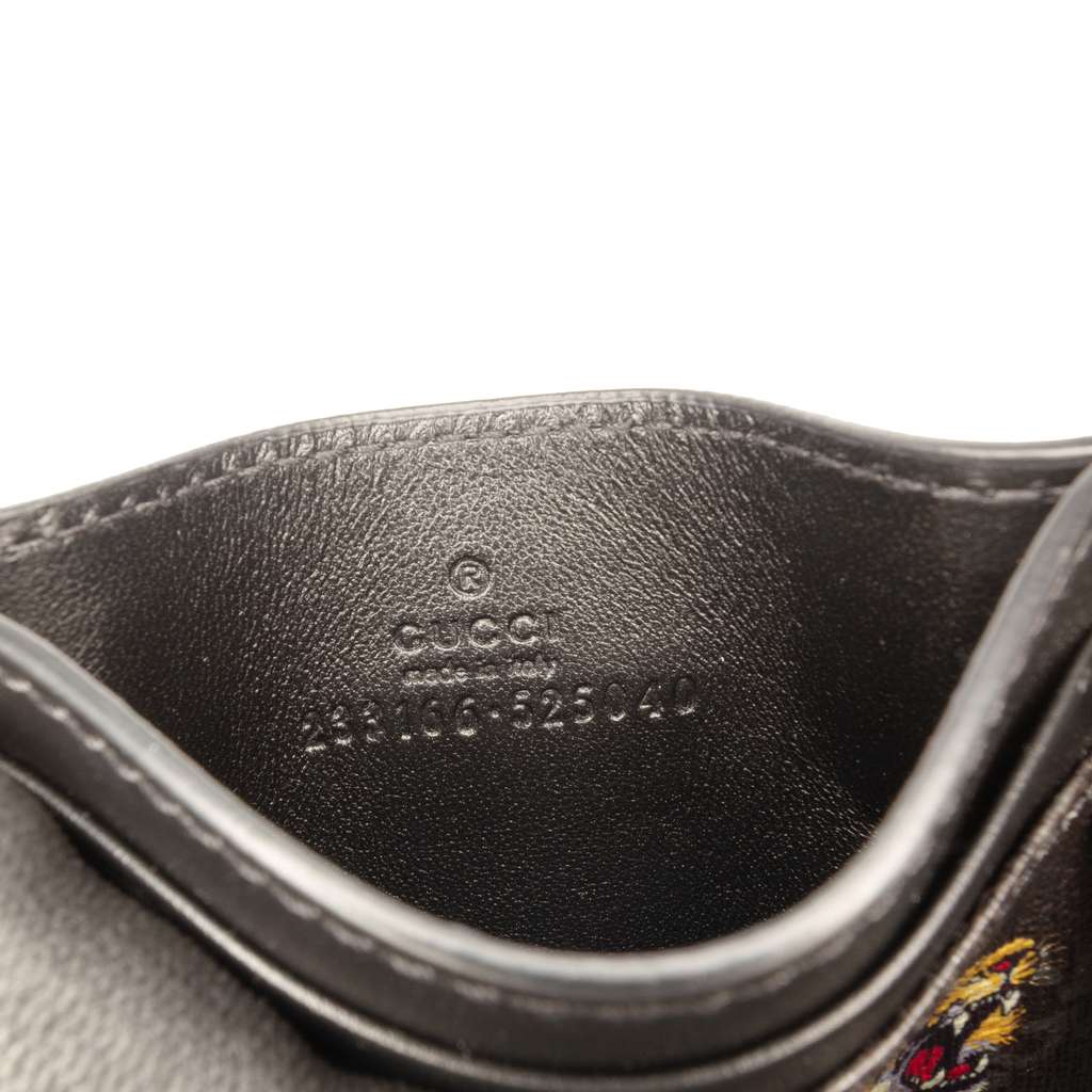 Gucci GG Supreme Tiger Card Holder Black Canvas Good condition - Box View