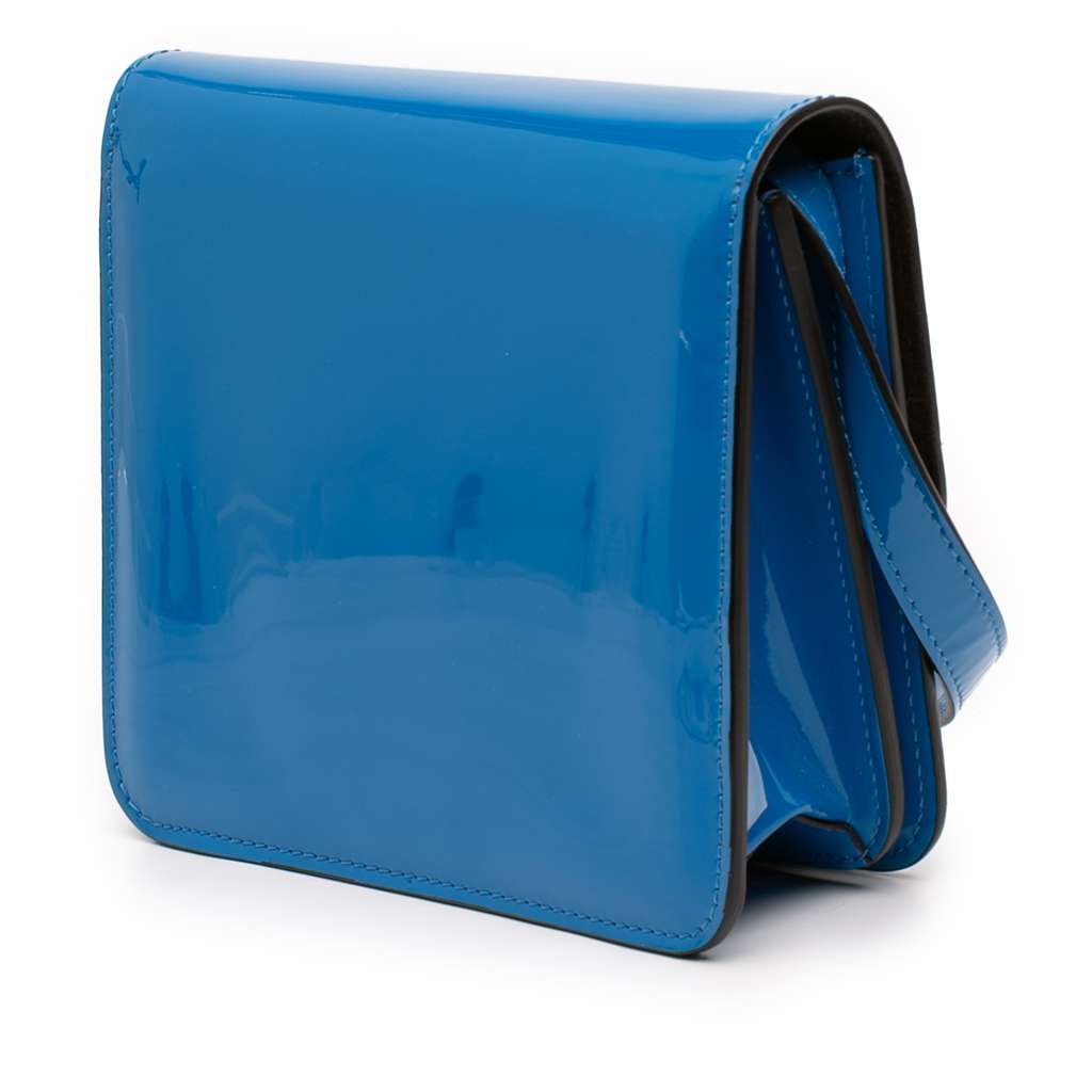 Fendi Patent Karligraphy Crossbody Blue Leather Good condition - Back View