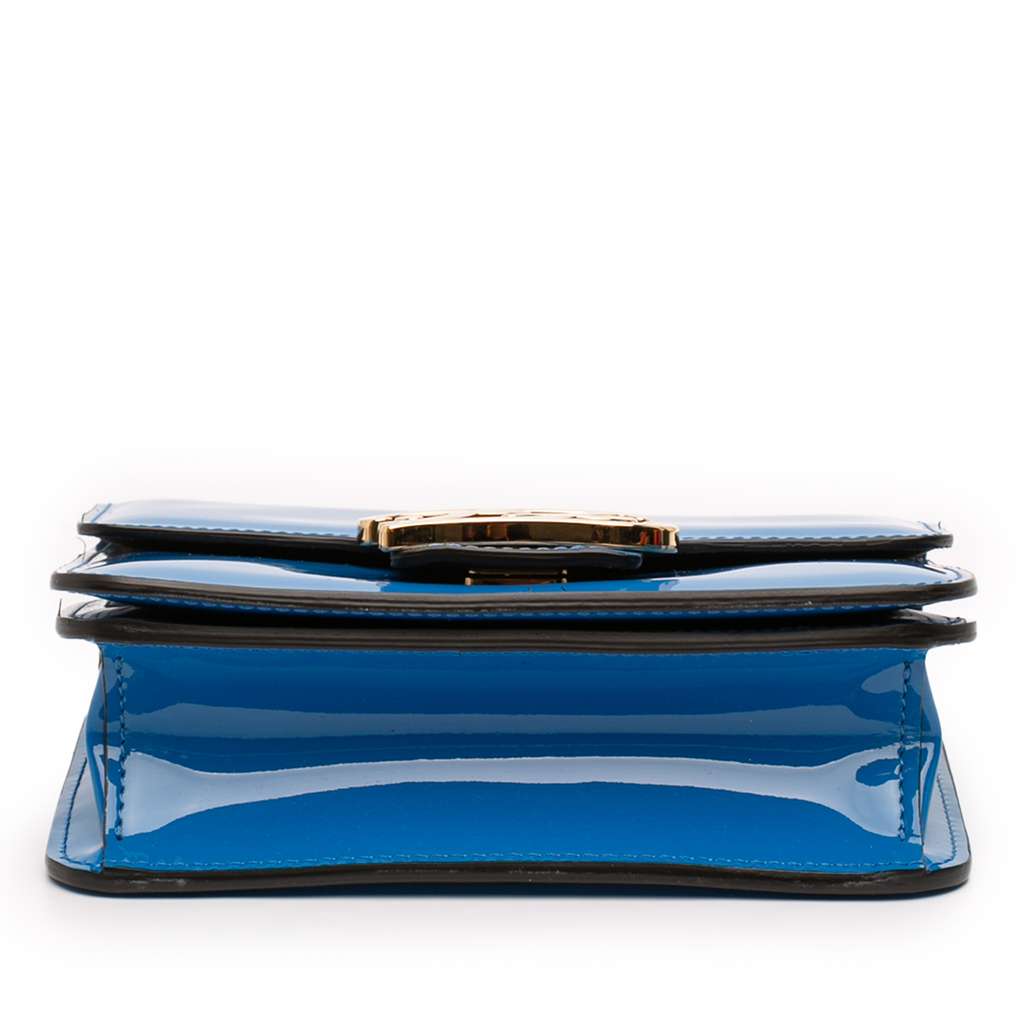 Fendi Patent Karligraphy Crossbody Blue Leather Good condition - Inside View