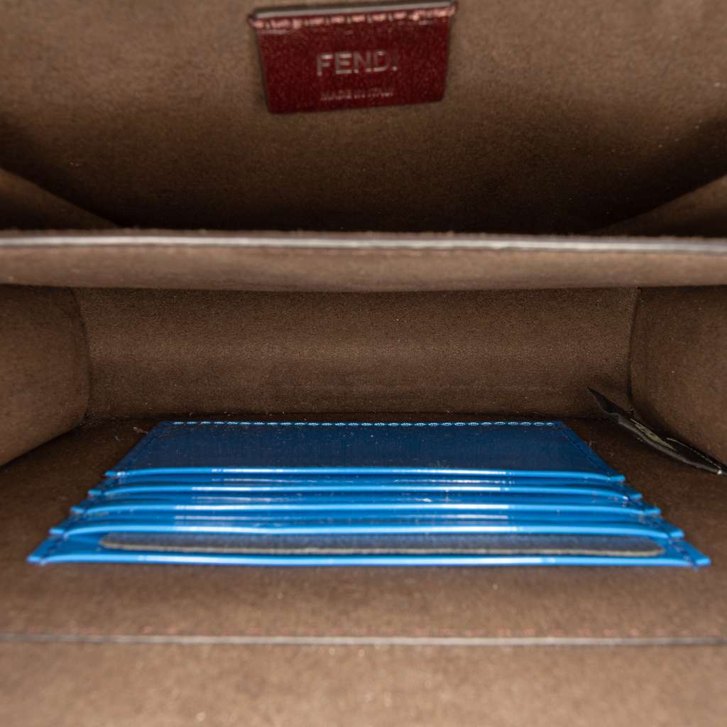 Fendi Patent Karligraphy Crossbody Blue Leather Good condition - Model View