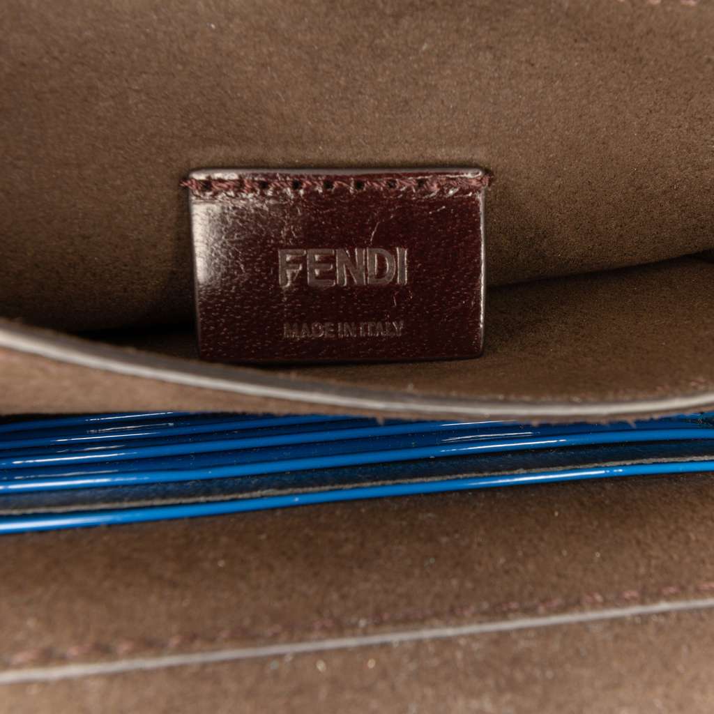 Fendi Patent Karligraphy Crossbody Blue Leather Good condition - Box View