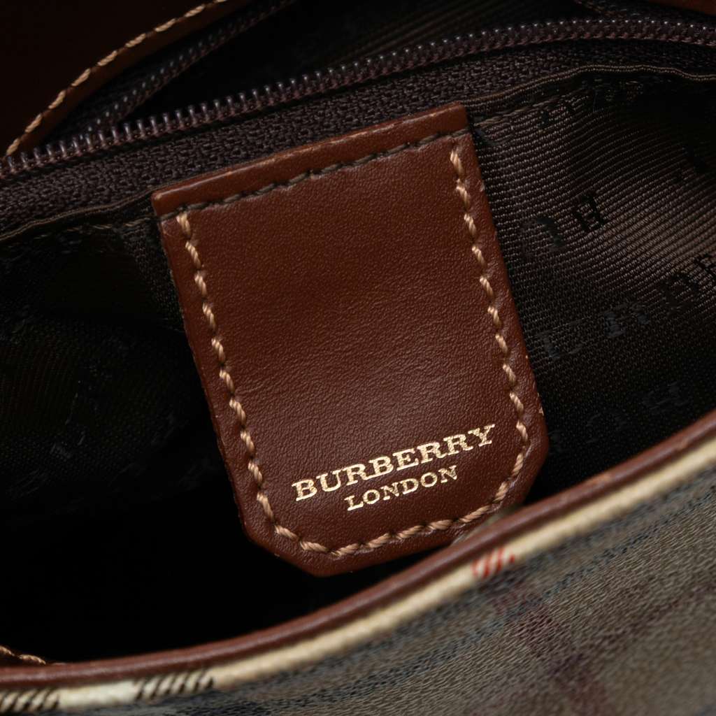 Burberry Haymarket Check Coated Canvas Handbag Beige Fair condition - Box View