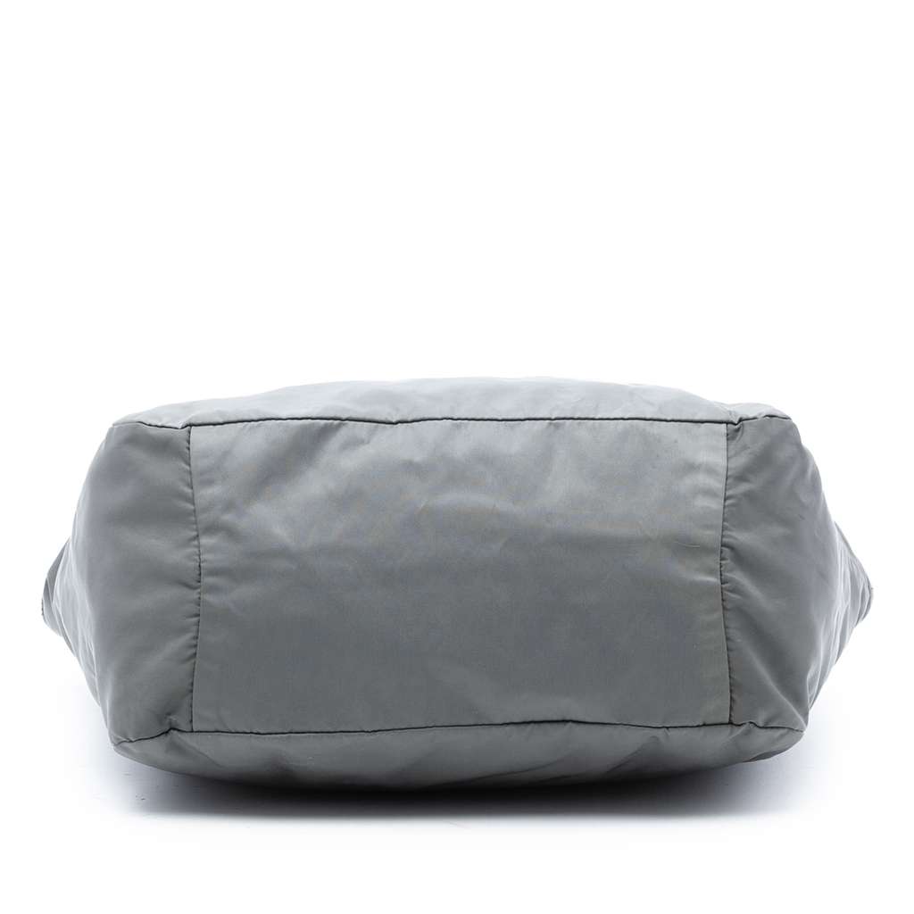 Prada Metallic Leather Trimmed Tessuto Tote Grey Good condition - Inside View