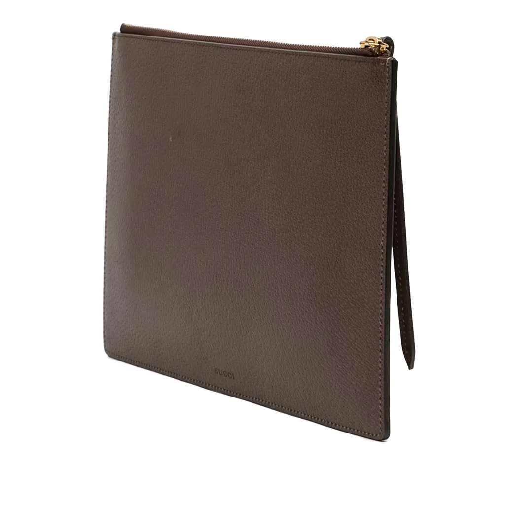 Gucci GG Supreme Bengal Clutch Beige Very good - Back View