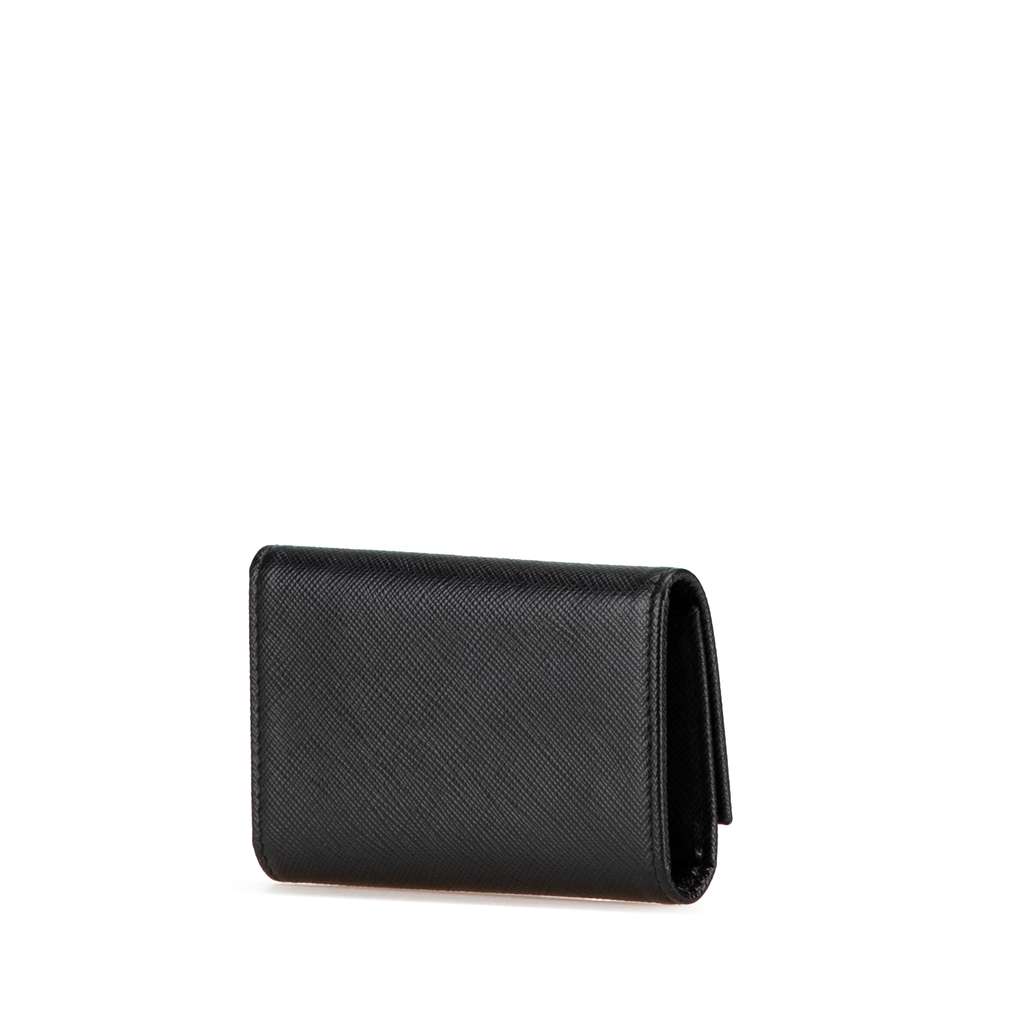 Prada Saffiano Key Holder Black Leather Good condition - Back View