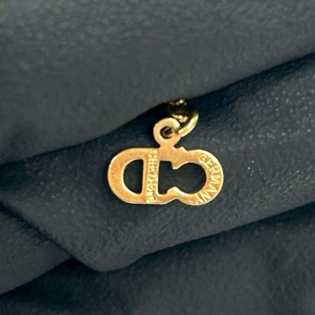 Dior Gold Plated Logo Round Emblem Pendant Necklace Gold Metal Good condition - Inside View